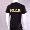 Koszulka t-shirt czarna - żółty napis Policja