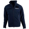 Granatowy Softshell z odblaskowym napisem POLICJA. - boczne zamki
